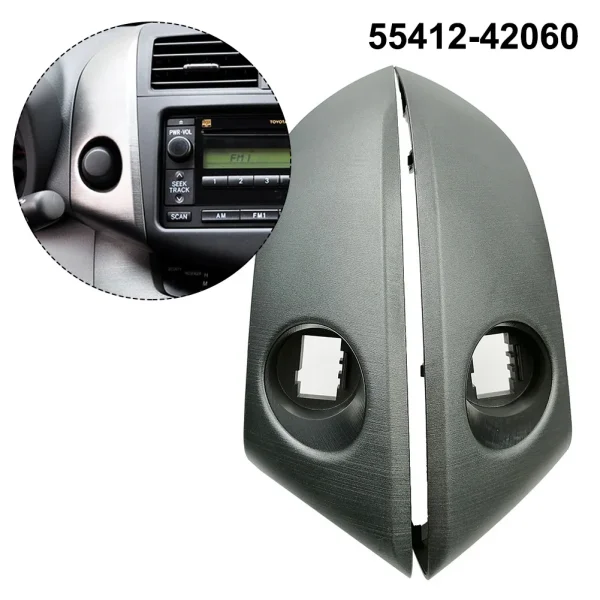 Panel wykończeniowy deski rozdzielczej, wylot powietrza, konsola, Toyota Rav4 2006-2012 - Naklejka Premium Silver