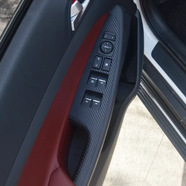 4X Naklejki z włókna węglowego na przyciski podnośników szyb do Hyundai Tucson (TL) 2015-2019 – Akcesoria samochodowe premium