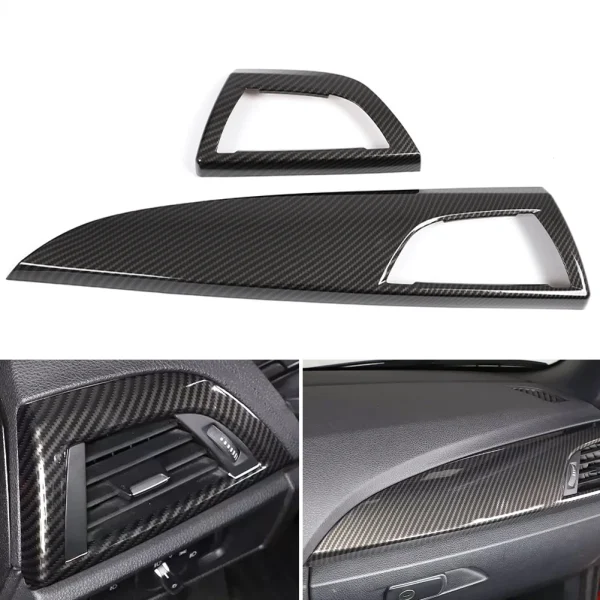 Osłona na boczny otwór wentylacyjny z włókna węglowego na deskę rozdzielczą do BMW serii 1, 2, F20, F21, F22, F23 (2012-2017) – stylowa modernizacja wnętrza