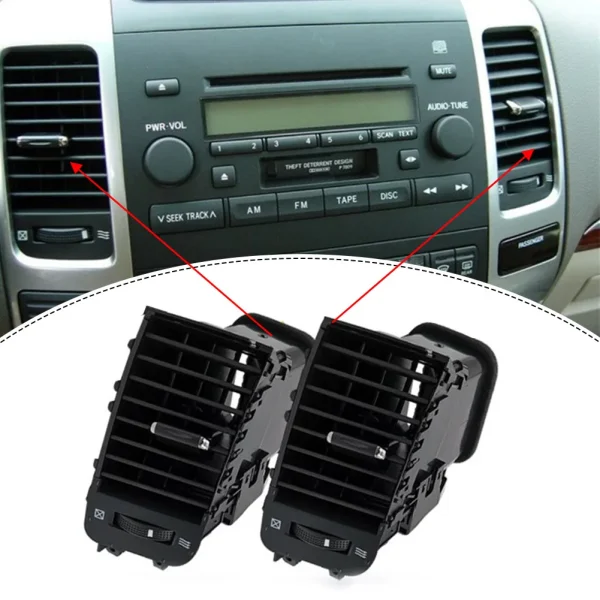 Osłona kratki nawiewu klimatyzacji samochodowej do Toyoty Land Cruiser Prado 120 i Lexusa GX470 (2003-2009) - stylowe akcesoria do kratek nawiewu