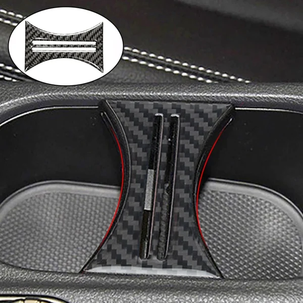 Osłona dekoracyjna z włókna węglowego na wewnętrzny uchwyt na kubek do samochodu Mercedes Benz BA GLA CLA Klasa W176 X156 C117 (2014-2017)