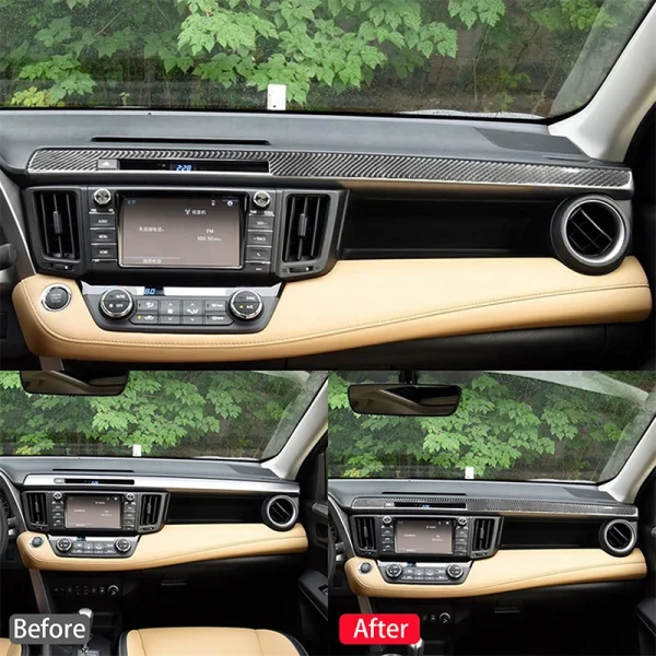 Wykończenie konsoli środkowej z włókna węglowego do Toyoty RAV4 2013-2018 | Akcesoria wewnętrzne chroniące przed zarysowaniami