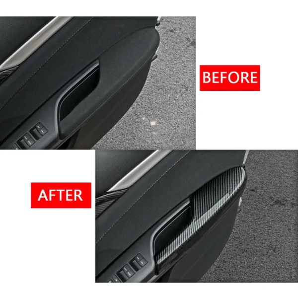 Honda Civic 2016-2020 Osłona panelu podłokietnika drzwi – stylowy zestaw wykończeniowy z włókna węglowego