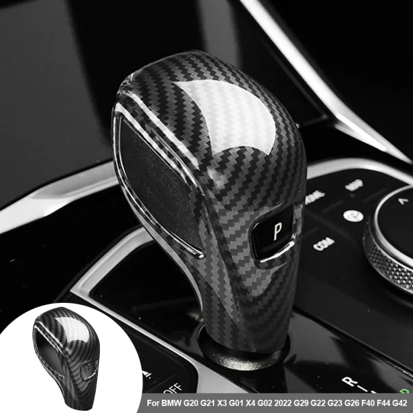 Osłona gałki zmiany biegów z włókna węglowego do BMW G20 G21 X3 G01 X4 G02 2022 G29 G22 G23 G26 F40 F44 G42 - Akcesoria samochodowe premium