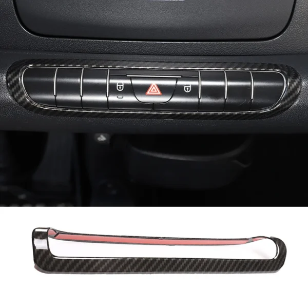 Smart Fortwo 451 09-15 czarna dekoracyjna rama z włókna węglowego - wysokiej jakości wykończenie wnętrza i nadwozia ABS