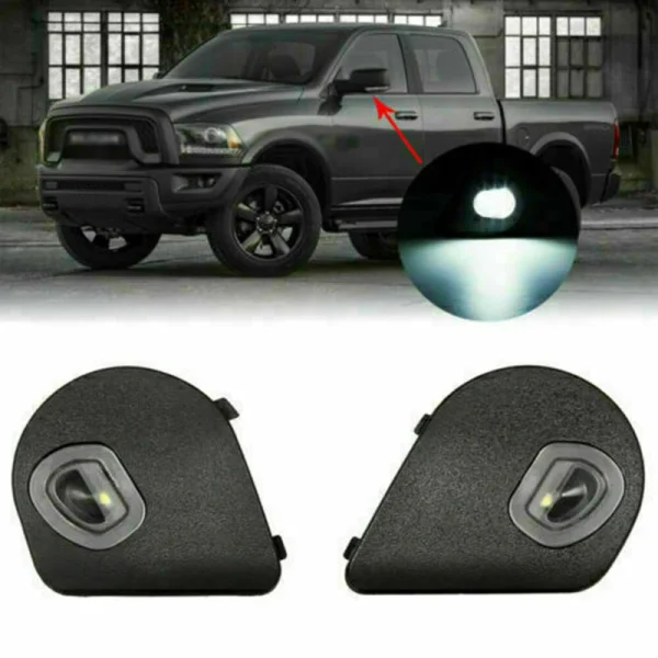 Osłona lusterka bocznego LED POSSBAY do Dodge RAM 1500 2500 3500 4500 5500 (2010-2019) - przednia przezroczysta lampa kolorowa