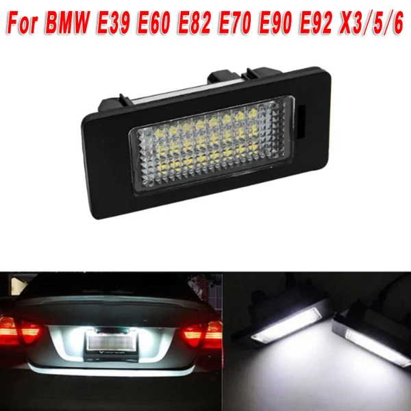 Oświetlenie tablicy rejestracyjnej BMW LED 12 V – 6000 K, ksenonowe, białe, do modeli E60, E39, E61, E70, E71, E72, E82, E84, E88, E90, E91, E92