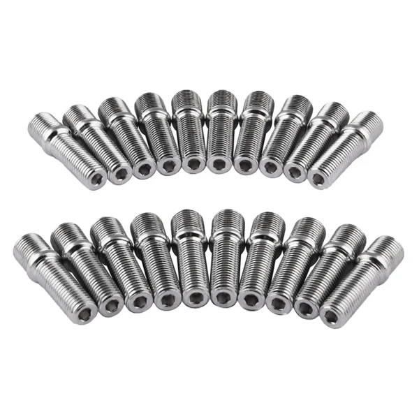 Rozszerzony zestaw śrub do kół – 20 adapterów śrub M14x1,5 do M12x1,5 50 mm do pojazdów BMW