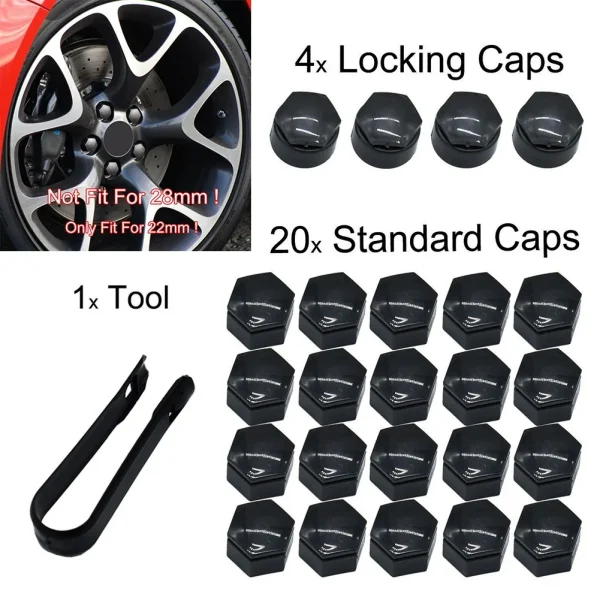 Zestaw nakrętek kół Premium do Opla/Vauxhalla Insignia (2010-2017) - 22 mm, szary