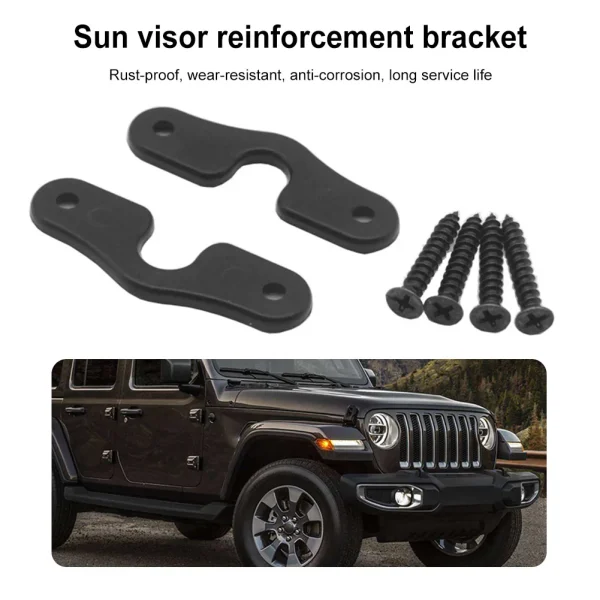 2 szt. klipsów na osłonę przeciwsłoneczną do samochodu Jeep Wrangler JK JL JT 2007+ - Trwałe akcesoria samochodowe ABS
