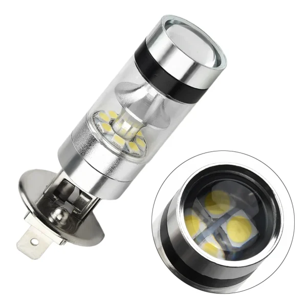 Żarówki przeciwmgielne LED H1, 2 szt., 100 W, 1000 lm, 6000 K, białe, 20-SMD, zamienne, akcesoria samochodowe