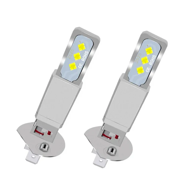 Zestaw żarówek LED do świateł przeciwmgielnych – 2 szt. H1 12 V 24 V, wodoodporne, 6000 K, zimna biel, wiązka światła 360°