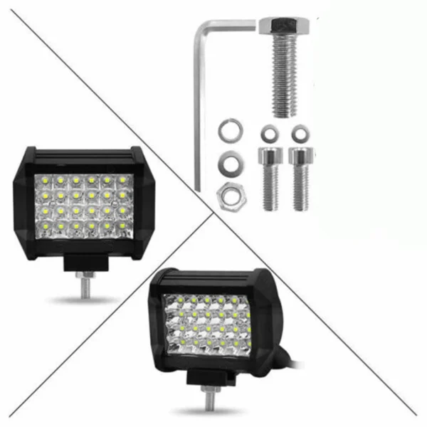 72W 4-calowe reflektory robocze LED do samochodów ciężarowych, SUV-ów i ciągników – światło punktowe do jazdy nocnej