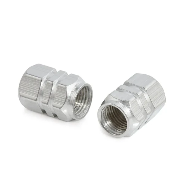 Srebrne aluminiowe nakładki na wentyle opon - 4 szt., trwała średnica 10 mm, lekkie, odporne na rdzę akcesoria samochodowe