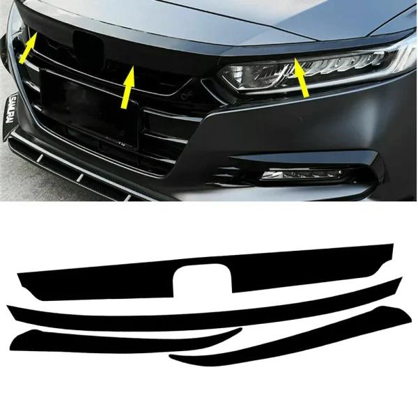 Honda Accord 2018-2020 czarna przednia osłona chłodnicy chromowane listwy winylowe