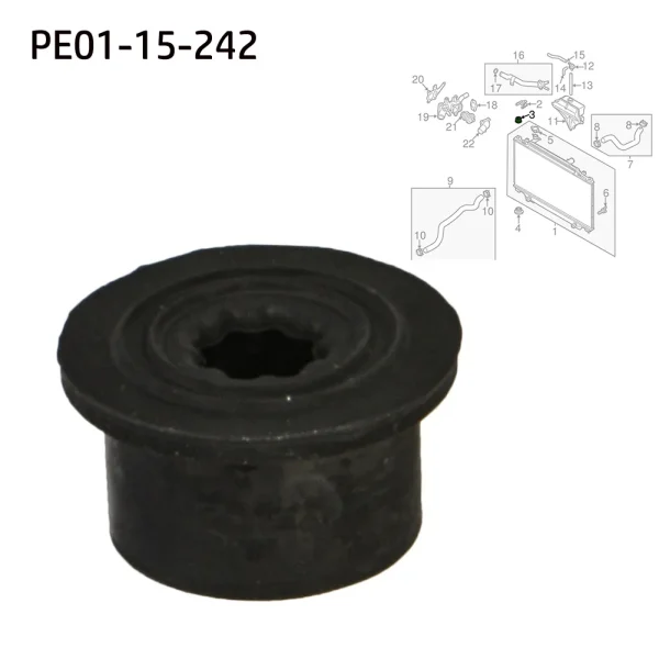 Gumowa osłona górnego izolatora chłodnicy do Mazdy 3, 6 i CX-5 – OEM PE01-15-242