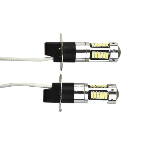 Żarówki LED H3 do świateł przeciwmgielnych / do jazdy dziennej DRL, 6000K ultra białe, 1 para