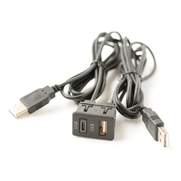 Kabel zasilający USB typu C do gniazda samochodowego, do samodzielnego montażu na desce rozdzielczej w samochodach, łodziach i motocyklach