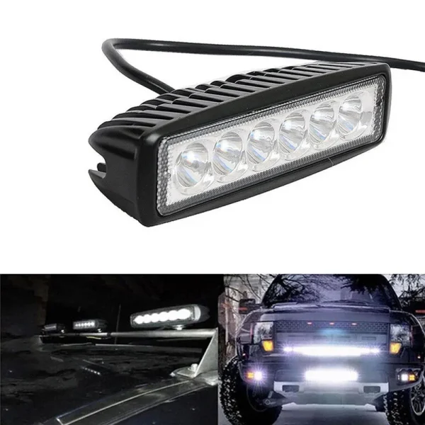 Listwa świetlna LED Offroad – uniwersalna lampa samochodowa LED 18 W, 12 V, do samochodów ciężarowych, SUV-ów i quadów