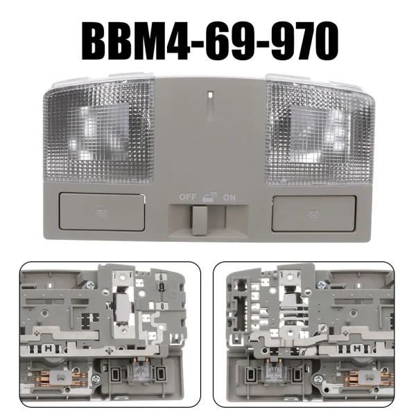Mazda 3 2010-2013 Górne wewnętrzne światło dachowe - szara karta konsoli zamienna BBM4-69-970