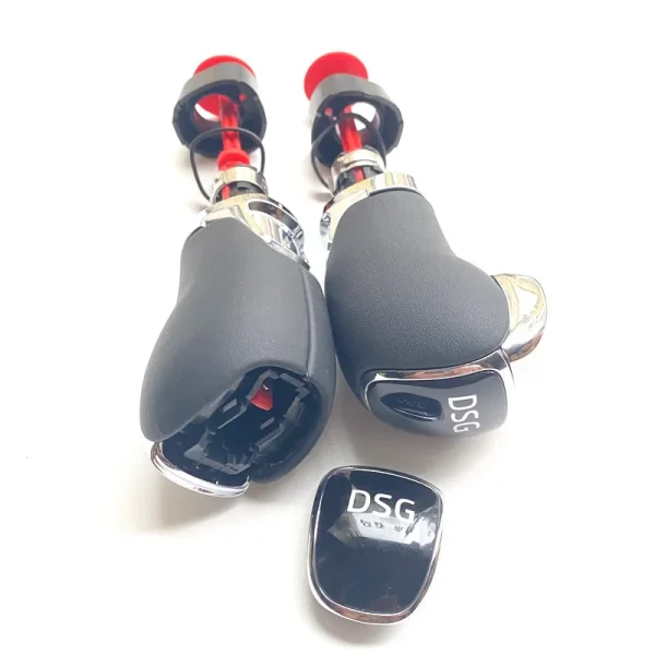Gałka zmiany biegów DSG firmy Sktoo do Skody Octavia, Superb, Yeti - skóra premium z logo DSG