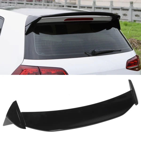 Czarny błyszczący tylny spoiler dachowy Aspec Style do Volkswagena Polo MK5 6R 6C (2009-2017)