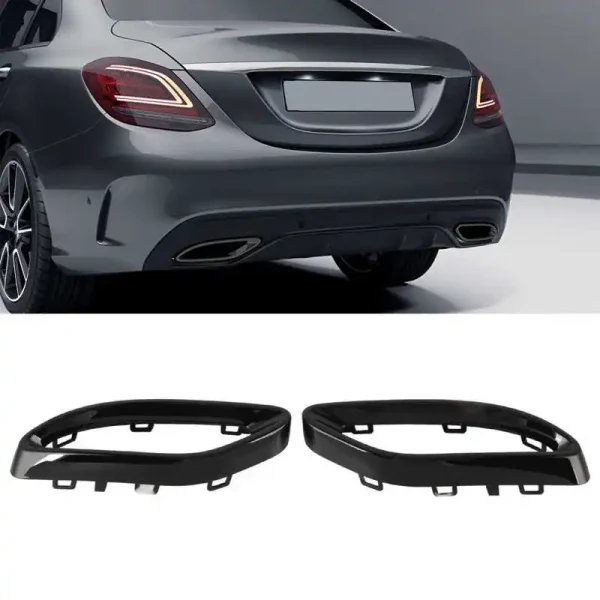 Błyszcząca czarna końcówka wydechu do modeli Mercedes-Benz Klasy A, Klasy B, Klasy C, GLC, CLS, W177, W247, W205, W213, X253, C257