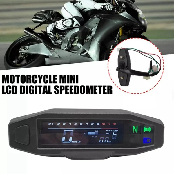 Licznik LCD do motocykla z licznikiem kilometrów, obrotomierzem, wskaźnikiem paliwa i wodoodporną konstrukcją