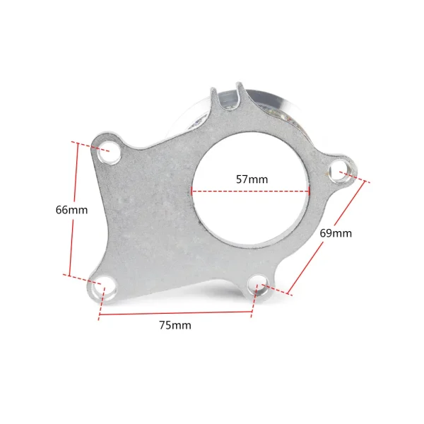 Adapter kołnierzowy Turbo T3/T4 ze stali nierdzewnej – 5 śrub i 3-calowy pasek V z uszczelką wylotu Turbo